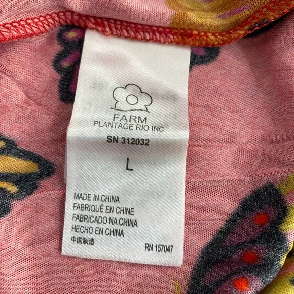 Farm Rio Living Bloom Maxi Dress Long Sleeve Red Jersey Size Large - Picture 10 of 11